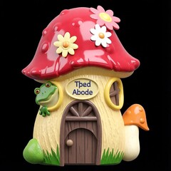 Силиконовый молд № 423 домик Гриб 2 D ( серия домики для гномов и фей)