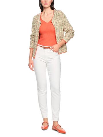 Marc Cain Джинсы укороченные из денима Candiani с бахромой по необметанному краю. Эко-линейка ReThink Together