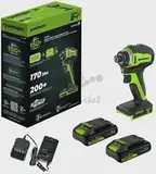 Винтоверт ударный аккумуляторный Greenworks ID3170, 24V, б/щет, 0-3200 об/мин, 4000 уд/мин, HEX 1/4, 170Нм, 2х2Ач, ЗУ, кор (3804907CUС)