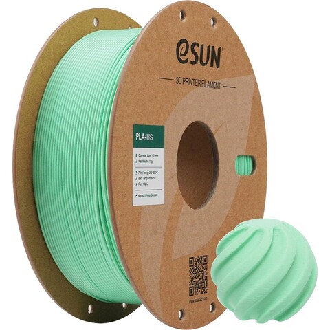 Пластик для 3D-печати eSUN PLA+HS, 1,75 мм, 1 кг, мятный зелёный, PLA+HS175O-MG1P1
