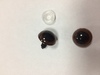 Глаз винтовой для игрушки 16 мм, (бежево-черный) пластиковый с заглушкой (2 шт)