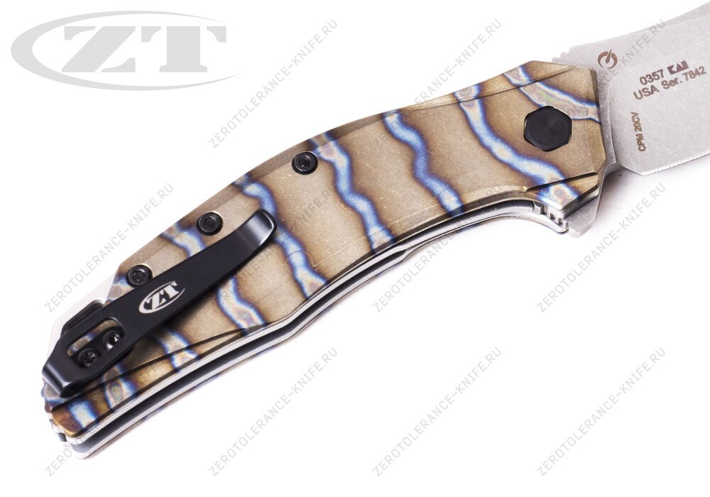 Нож Zero Tolerance ZT0357TS Custom Anodized Tiger Stripe SALE - фотография 
