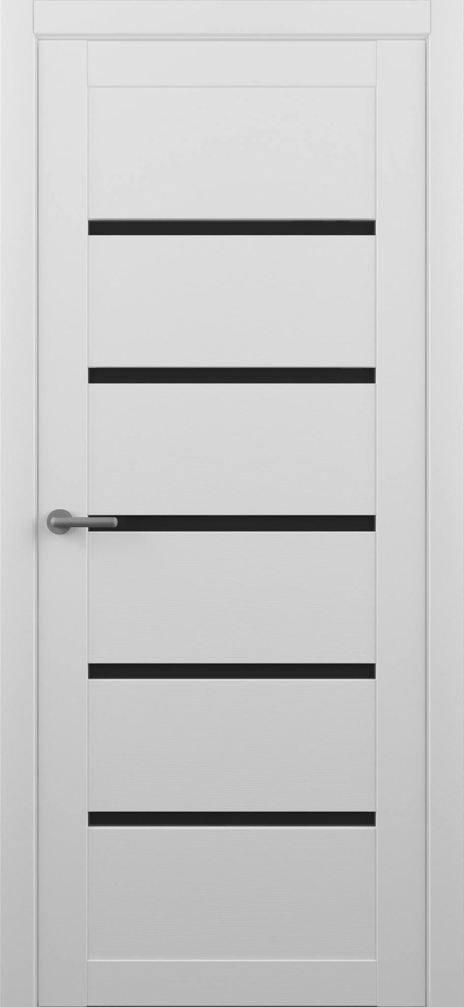 Дверь межкомнатная белая Альберо (Фрегат) Мегаполис Вена, цвет снежный кедр, экошпон, стекло черное