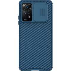 Чехол синего цвета от Nillkin CamShield для смартфона Xiaomi Poco X4 Pro 5G, с защитной шторкой для камеры