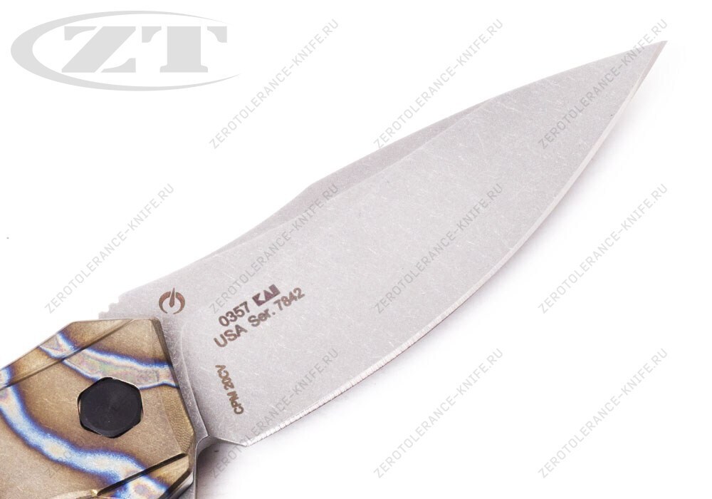 Нож Zero Tolerance ZT0357TS Custom Anodized Tiger Stripe SALE - фотография 