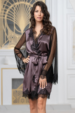 Халат Windsor 3883 баклажан Mia-Amore