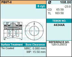 Поршень двигателя TEIKIN 44344A STD (6шт/упак)