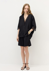 Шорты на поясе изо льна