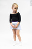 Kids set: 2 Sleeves leotard black + skirt