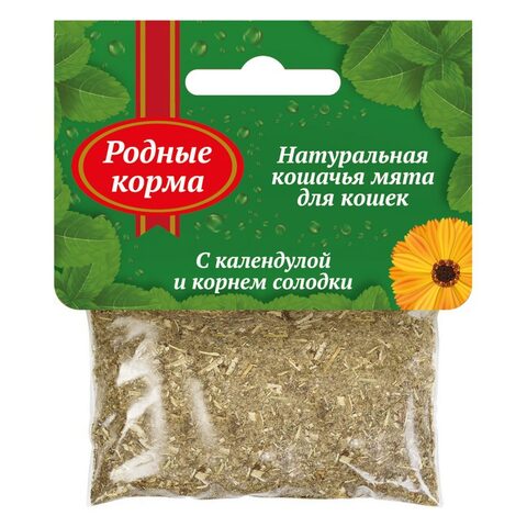 Родные корма для кошек кошачья мята с календулой и корнем солодки 15 г