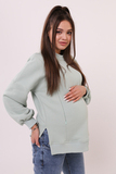 Утепленный свитшот для беременных и кормящих 14388 мята