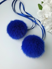 Eco-fur pompoms, 5 cm, color Sundae, 2 pieces