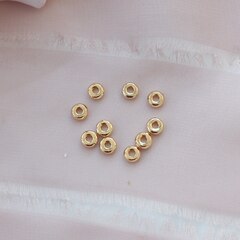 Разделительная бусина, рондель 4*1,5 мм, позолота, 10 шт Р101