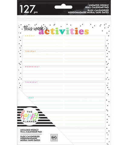 Дополнительный блок листов для ежедневника Happy Planner Undated Weekly Wall Calendar- Activities