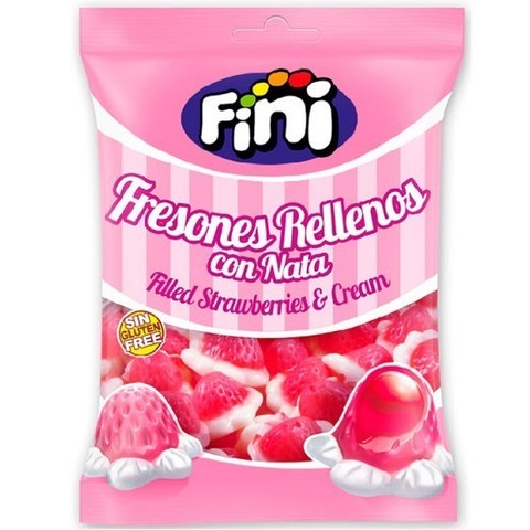 Жевательный мармелад Fini Filled Strawberries cream 90 гр