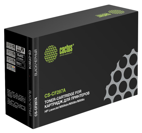Картридж лазерный Cactus CS-CF287A CF287A черный (9000стр.) для HP LJ M506dn, M506n, M506x