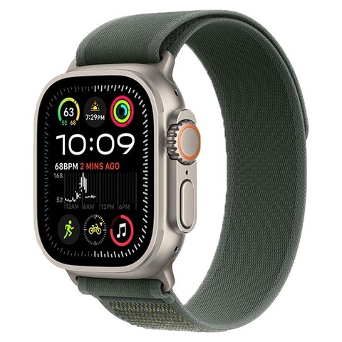 Apple Watch Ultra 2 (2024), GPS + SIM, 49 мм, корпус из титана, ремешок Trail Loop зеленого цвета
