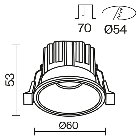 Встраиваемый светодиодный светильник Maytoni Round DL058-7W2.7K-B