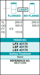 Гильза блока цилиндров TEIKIN LFX43170 (4шт/упак) хонингованная
