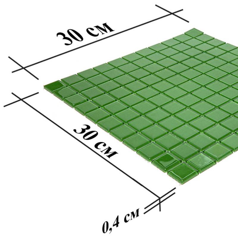 A-039 Мозаичная плитка для фартука Natural Color palette зеленый квадрат глянцевый