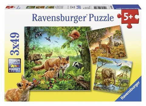 Puzzle Animals of the Earth 3x49 pcs