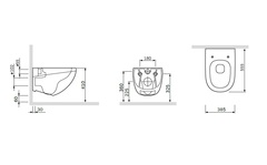 Унитаз подвесной безободковый, без сиденья, AM.PM  SENSATION - C301700WH