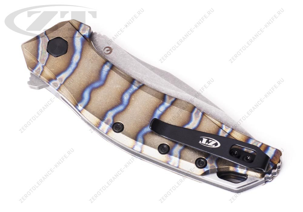 Нож Zero Tolerance ZT0357TS Custom Anodized Tiger Stripe SALE - фотография 
