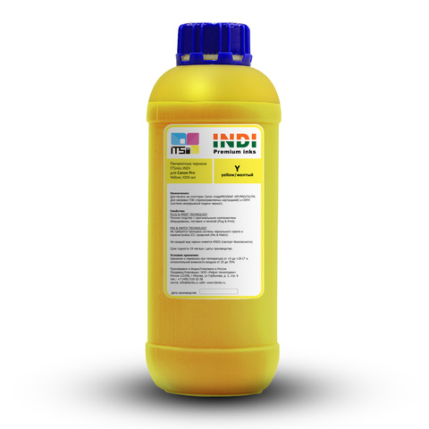 Пигментные чернила INDI для Canon Yellow 1000 мл