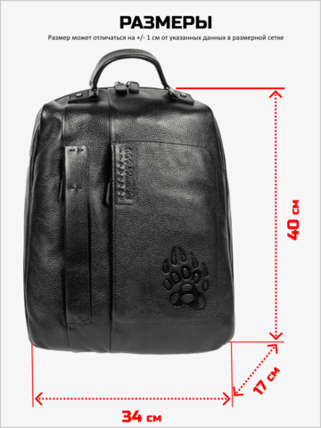 Кожаный рюкзак чёрного цвета