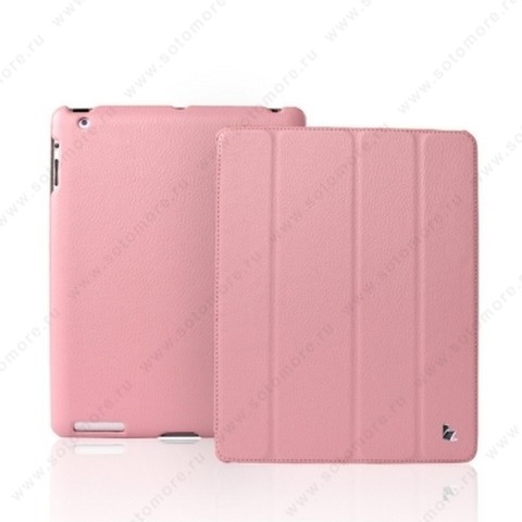 Чехол-книжка Jisoncase для Apple iPad 4/ 3/ 2 JS-IPD-07I с логотипом розовый SLE