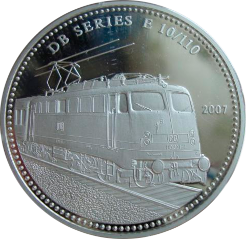 Палау 5 долларов 2007 Поезд паровоз Железная дорога СЕРЕБРО