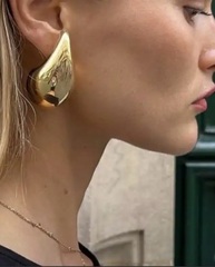 62154- Серьги КАПЛИ Large Drop Earrings BOTTEGA VENETA  в лимонной позолоте lux