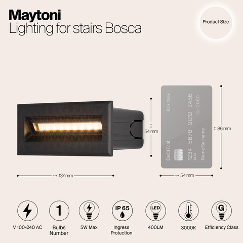 Подсветка для лестниц Maytoni Bosca O045SL-L5B3K