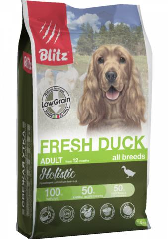 Blitz Holistic Fresh Duck собаки всех пород, сухой, утка (500 г)