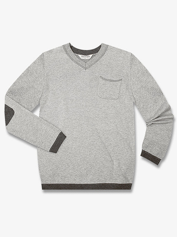 BSW000817 пуловер детский, серый меланж