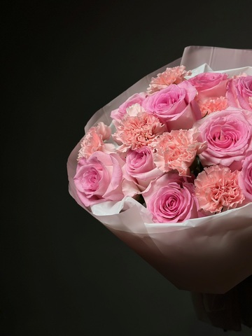 Дуо букет «Роза и диантус»