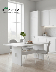 Обеденный стол "Гамбург" 200 см из массива сосны, белый