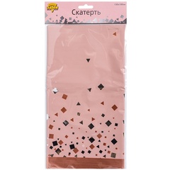 Скатерть фольгированная Конфетти Party, Розовый, 1,3*1,8 м, 1 шт.