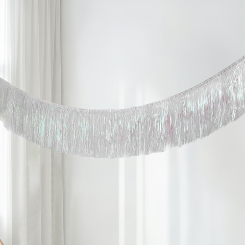 Занавес-бахрома, Белый перламутр, 24 см*2 м (В*Ш)