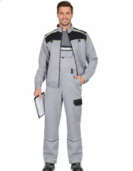 Костюм Nerss-ПРАКТИК куртка, п/к св. серый с черным