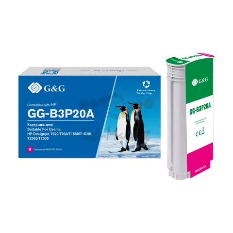 Картридж G&G 727 GG-B3P20A для HP Designjet T920, T930, T930PS, T1500, T1530, T1530PS, T2500, T2530, T2530PS, пурпурный (130 мл)