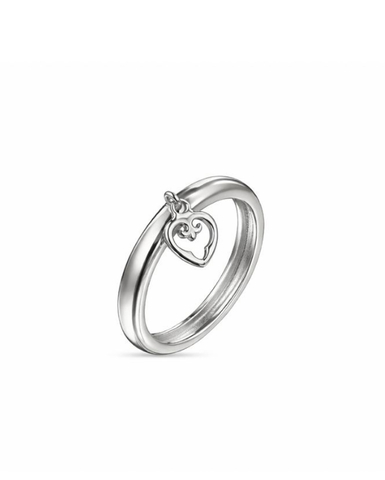 Кольцо Миниатюры Сердце Родий 17.5