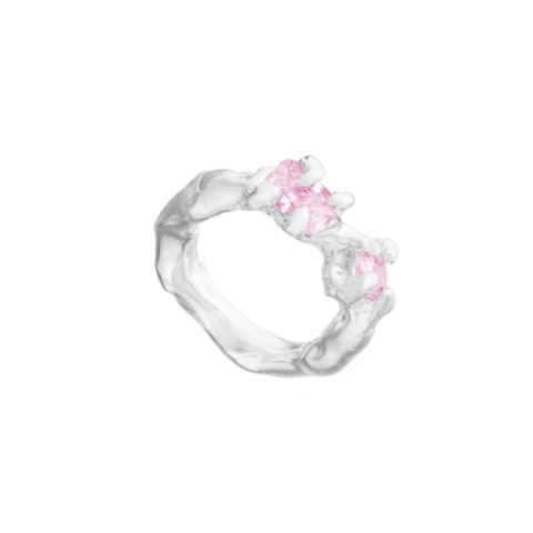 Кольцо PINK STONE IN SILVER