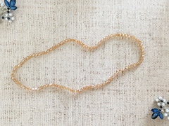 Бусины граненые Биконус стекло на леске, р. 4х4 мм, отверстие 1 мм, ~105 бусин*10 нитей, тёмное золото