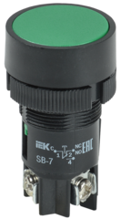 Кнопка SB-7 "Пуск" зеленая 1з+1р d22мм/240В ИЭК  BBT40-SB7-K06