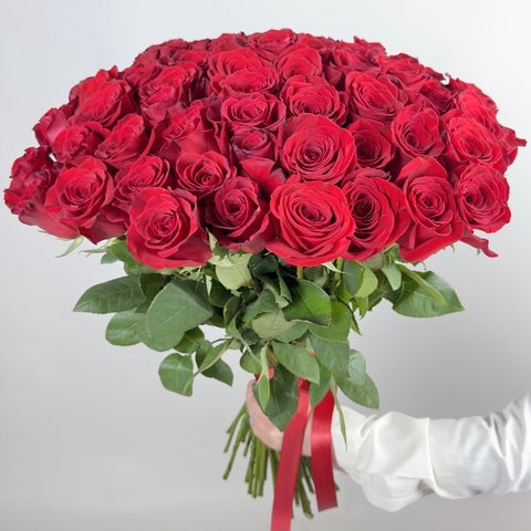 Букет 51 красная роза Эквадор