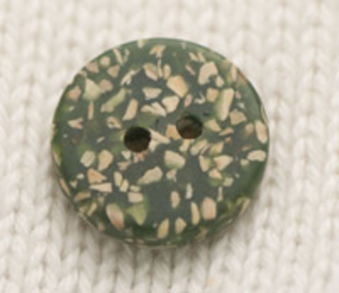 Пуговица пёстрая плоская, зелёный фон, 14 мм