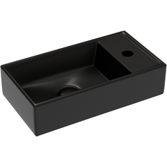 Ceramica Nova CN6051LMB Умывальник подвесной прямоугольный (чаша слева, отверстие под смеситель справа) цвет чёрный матовый Element 407*217*100 фото