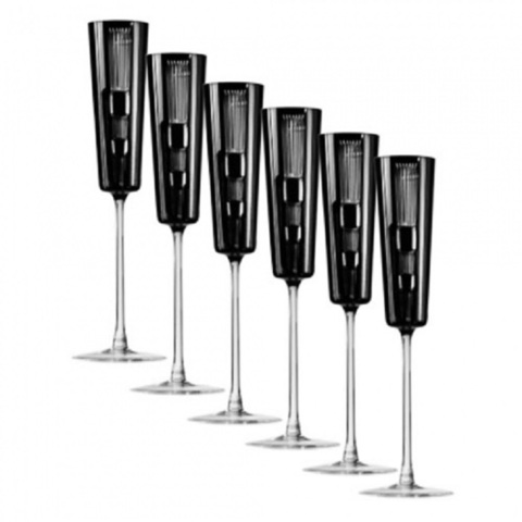 Набор фужеров для шампанского Champagne Retro Black, 110 мл, 6 шт.