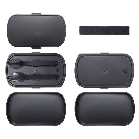 Ланч-бокс с приборами 1л Smart Solutions Food Time черный